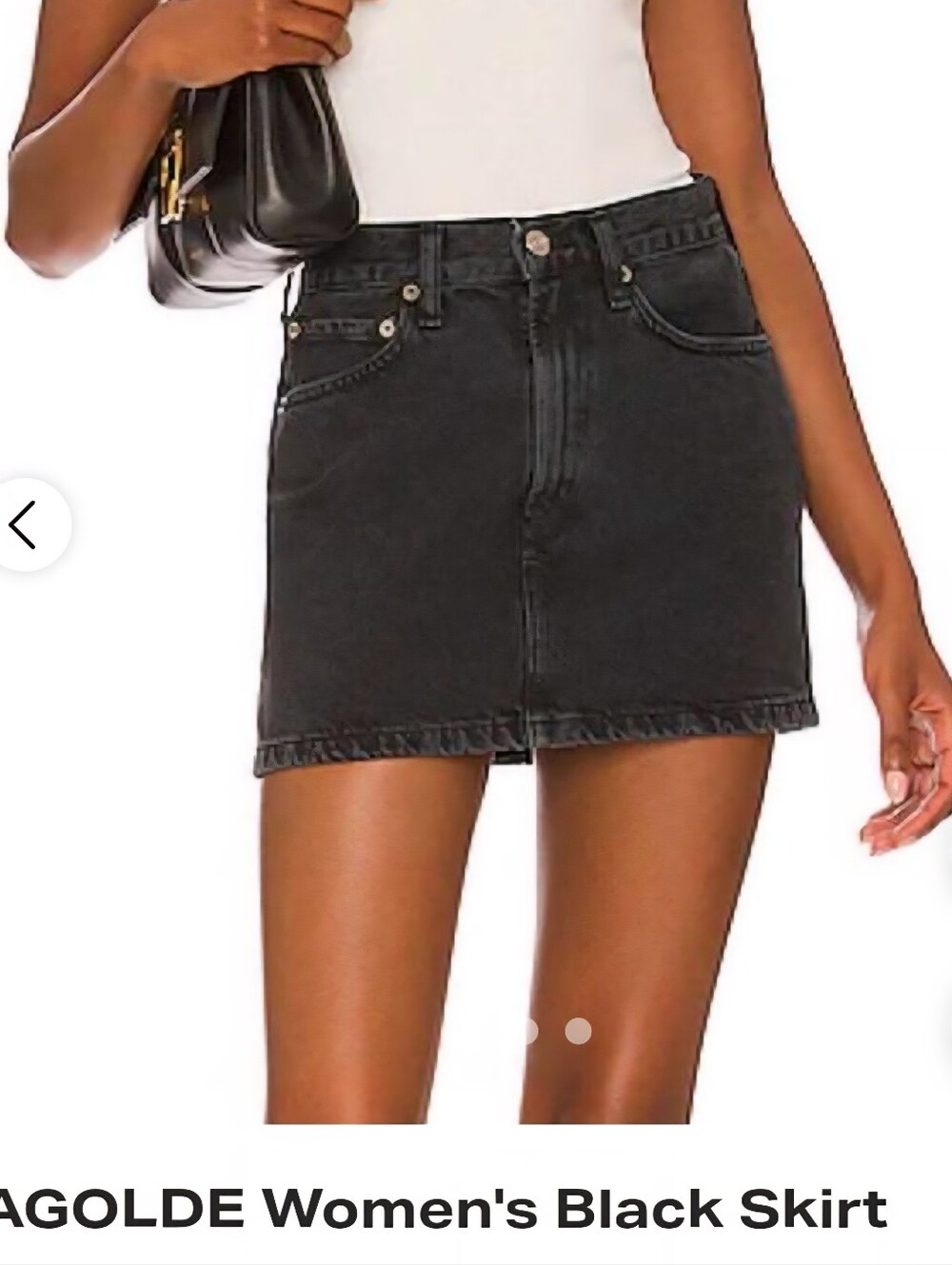 Agolde Black Denim Mini Skirt. New Without Tags. Size 24